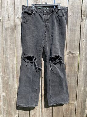 wild fable Black Distressed Flare Jeans